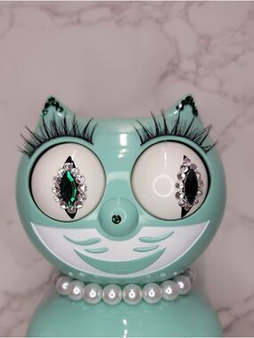 Jeweled Ocean Waves Lady Kit-Cat Klock clock